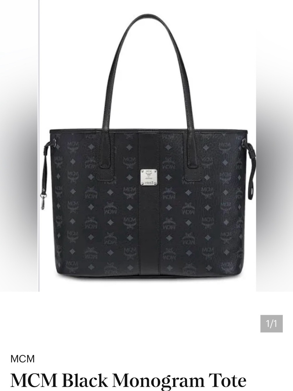 MCM Black Monogram Shoulder Tote